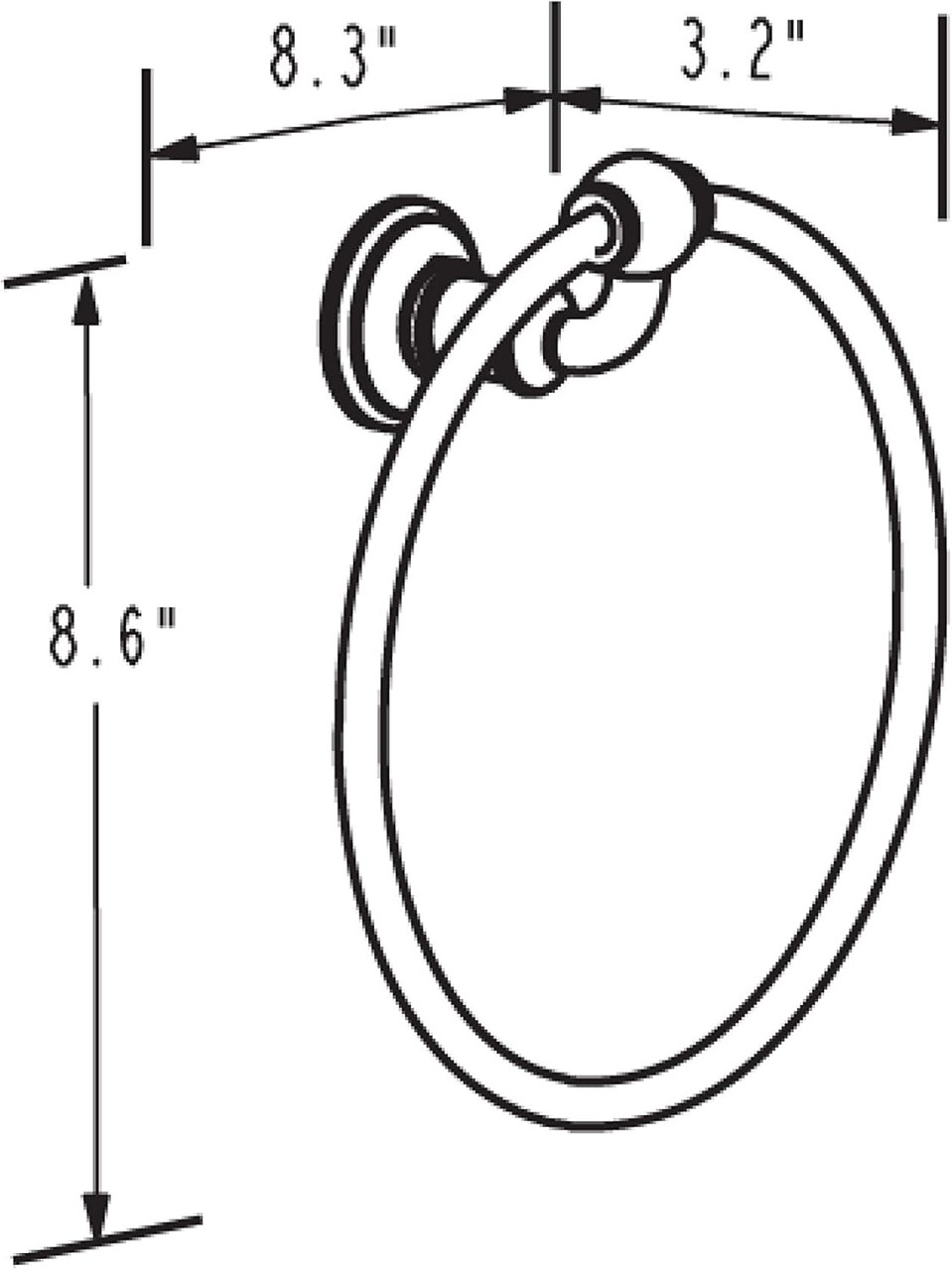 Ginger 4505/PC Columnar Towel Ring - Closed