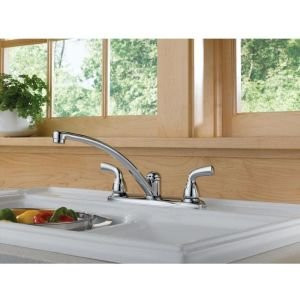 Delta Foundations B2310LF Two Handle Kitchen Faucet in Chrome Finish
