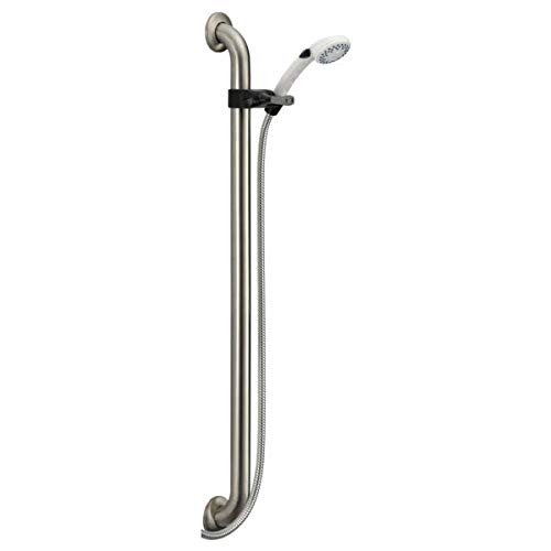 Delta Universal Showering Components 52003-DS Adjustable Slide Bar / Grab Bar 2-Setting Hand Shower in White Finish