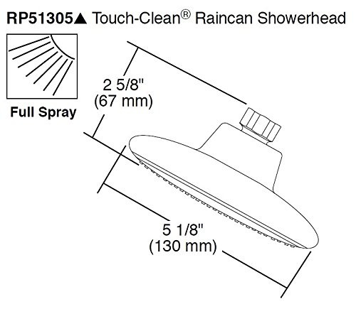 Delta Universal Showering Components RP51305 Single-Setting Raincan Shower Head in Chrome Finish