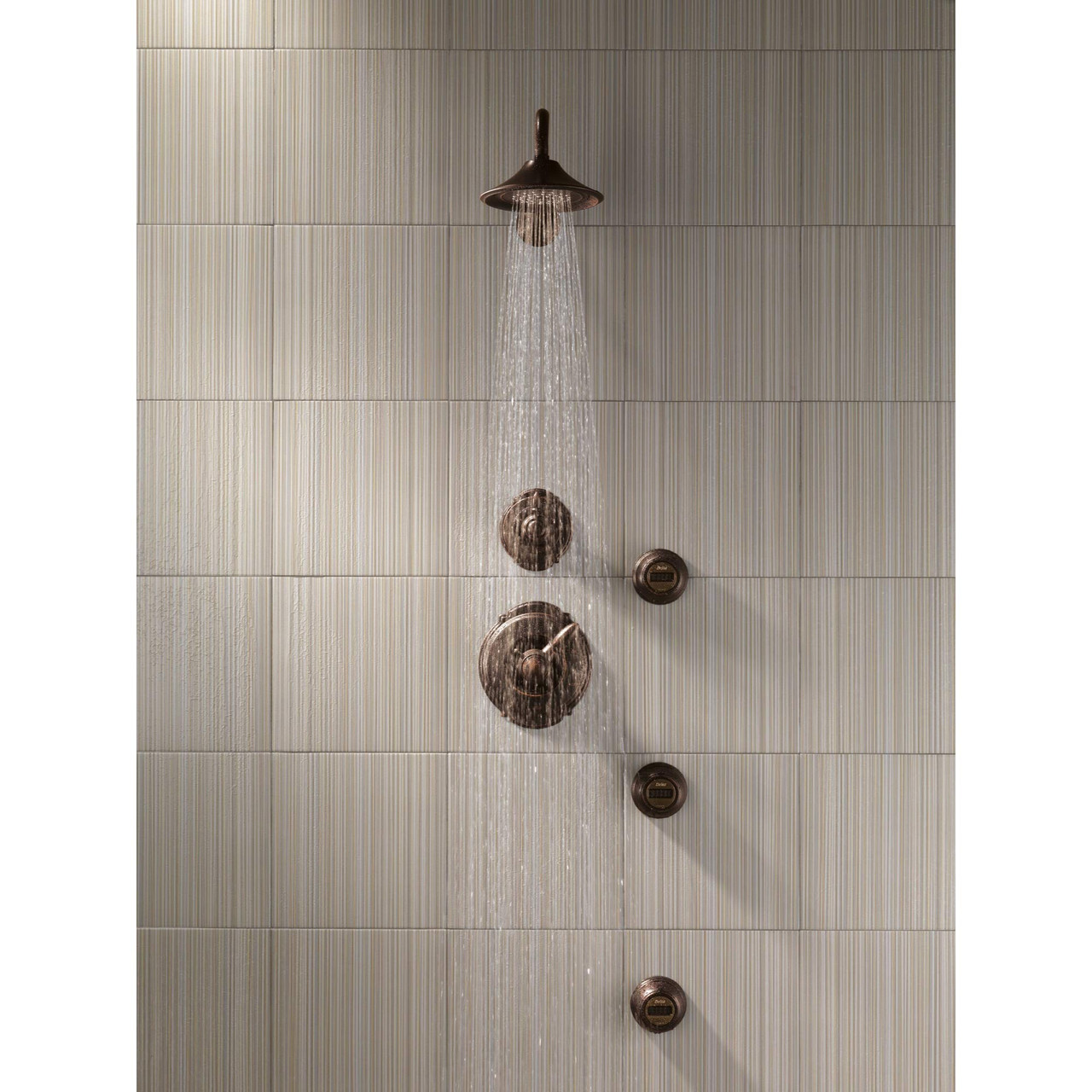 Delta Universal Showering Components RP34355RB Premium 3-Setting Shower Head in Venetian Bronze Finish