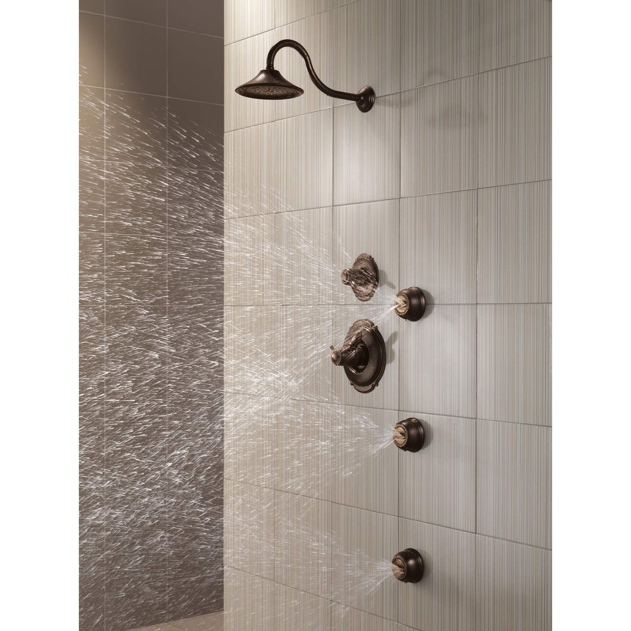 Delta Universal Showering Components RP34355RB Premium 3-Setting Shower Head in Venetian Bronze Finish