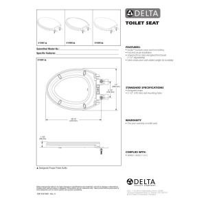 Delta Wycliffe 810901-WH Elongated Standard Close Toilet Seat in White Finish