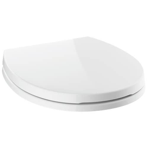 Delta Morgan 801903-WH Round Front Slow-Close Toilet Seat in White Finish