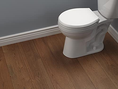 Delta Wycliffe 801901-WH Round Front Slow-Close Toilet Seat in White Finish