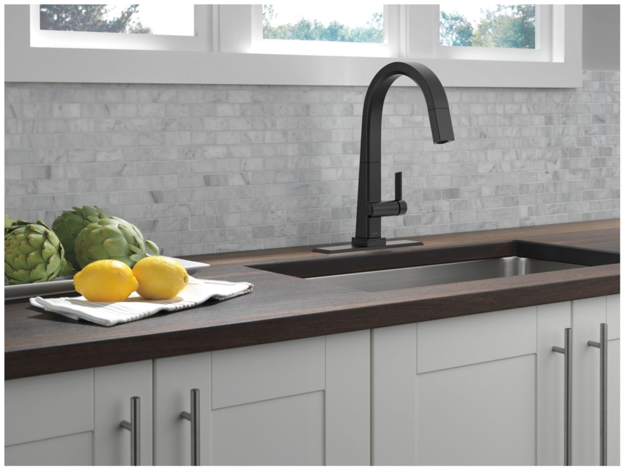 Delta Pivotal RP92233AR 8 Inch Escutcheon, Gasket Studs and Mounting Hardware in Arctic Stainless Finish