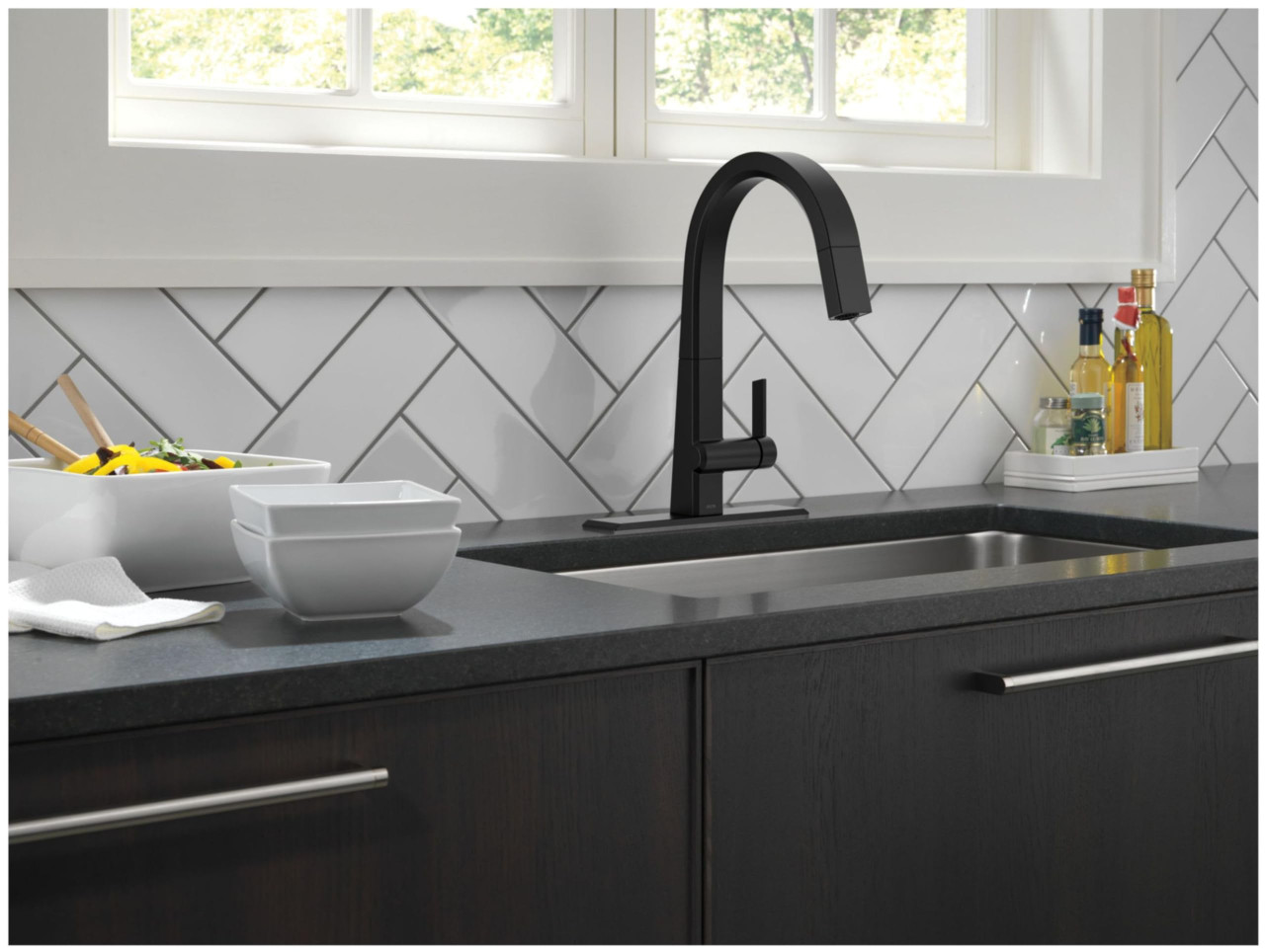 Delta Pivotal RP92233AR 8 Inch Escutcheon, Gasket Studs and Mounting Hardware in Arctic Stainless Finish