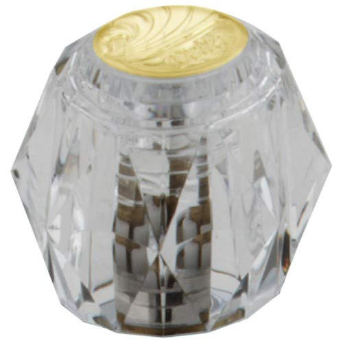 Delta H61PB Clear Knob Handle Set in Polished Brass Finish