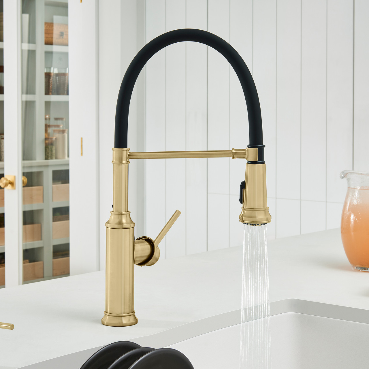 Blanco 442982: Empressa Collection Semi-Pro Kitchen Faucet 1.5 GPM - Satin Gold