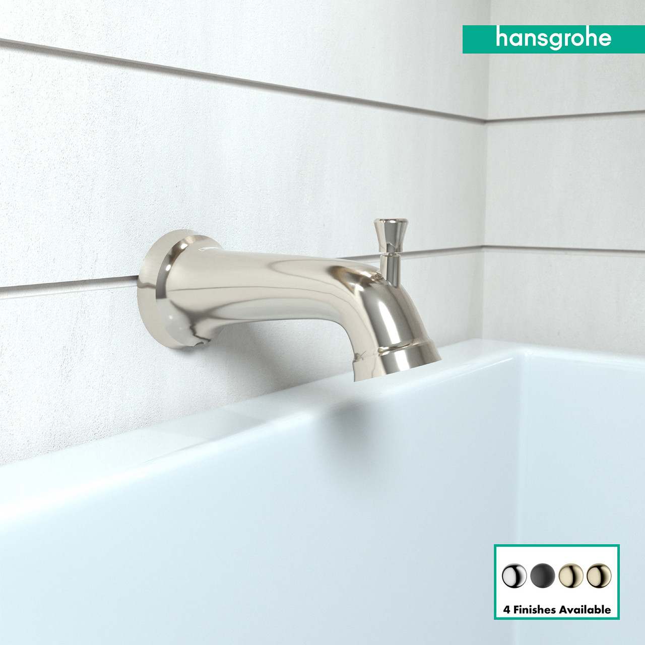 Hansgrohe 04775830 Joleena Tub Spout with Diverter in Polished Nickel