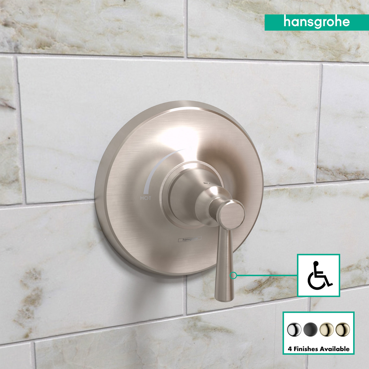 Hansgrohe 04779820 Joleena Pressure Balance Trim in Brushed Nickel