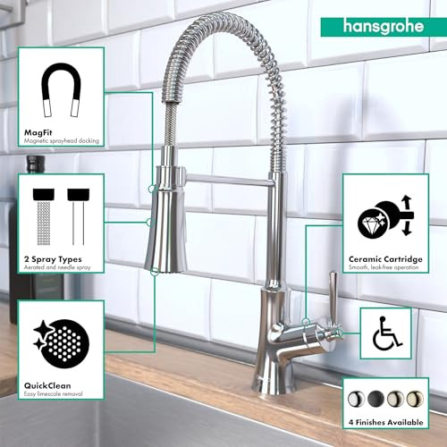 Hansgrohe 04792000 Joleena Semi-Pro Kitchen Faucet, 2-Spray, 1.75 GPM in Chrome