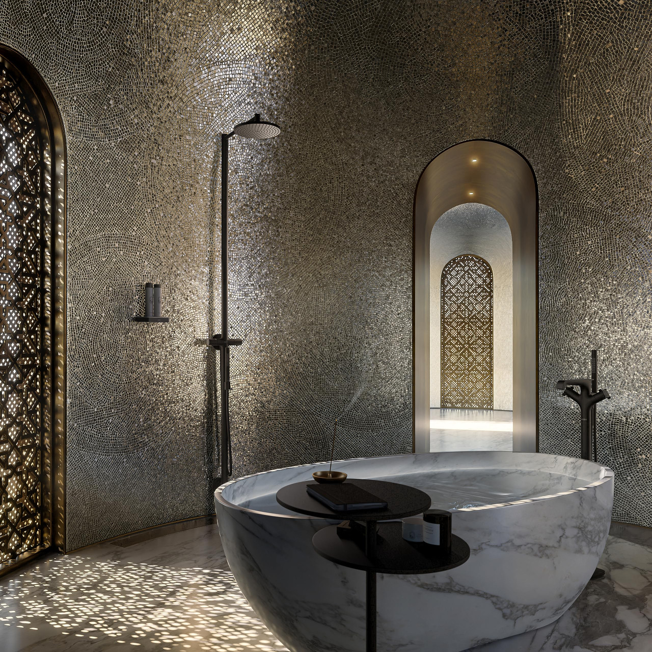 AXOR 12672341 AXOR Starck Showerpipe 240 1-Jet, 2.5 GPM in Brushed Black Chrome