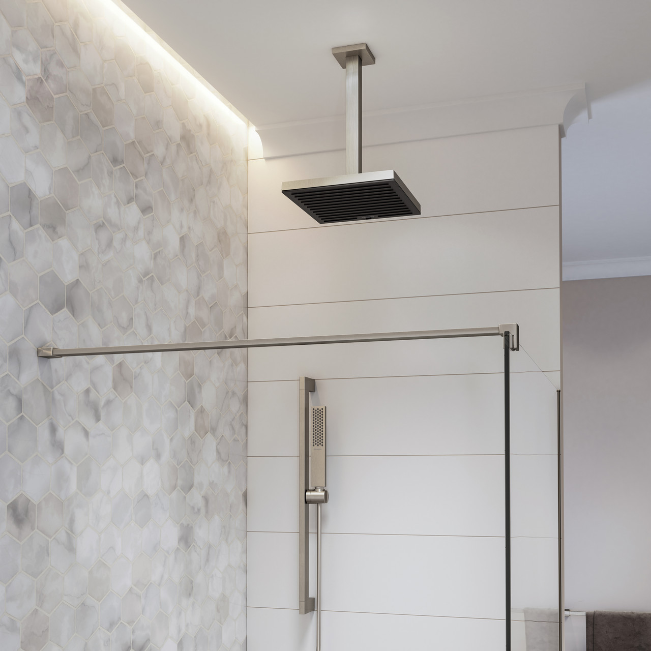 Hansgrohe 24331821 Pulsify E Shower Head 260 1-Jet, 2.5 GPM in Brushed Nickel