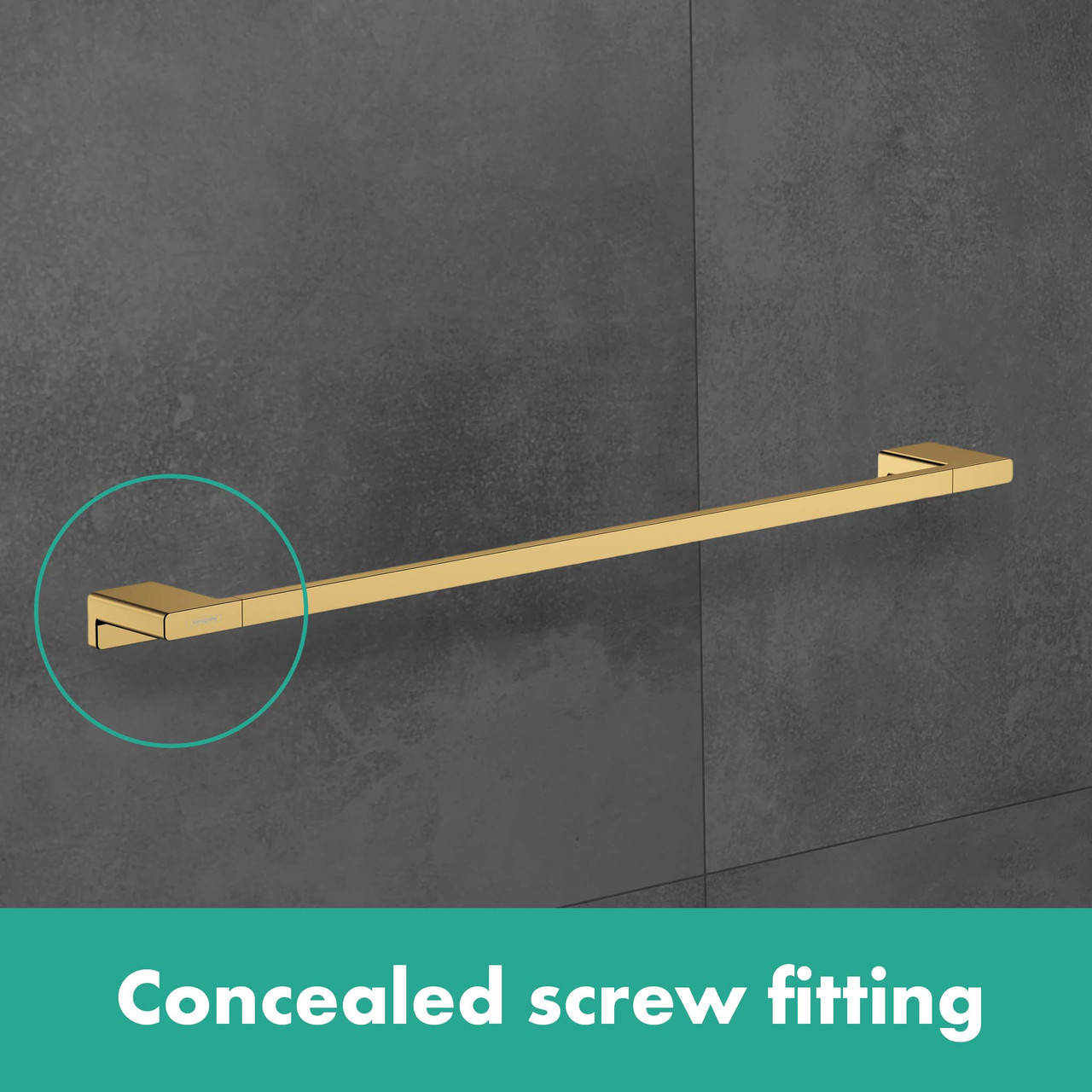 Hansgrohe 41747340 AddStoris Towel Bar, 24" in Brushed Black Chrome