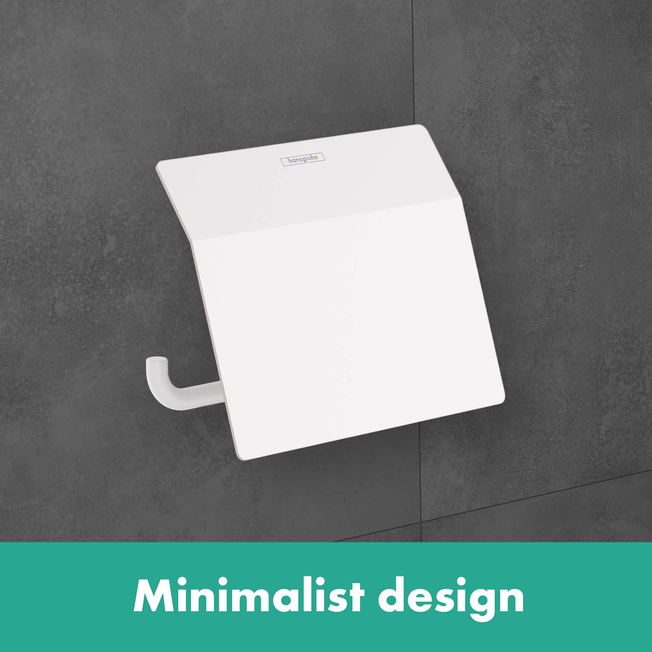 Hansgrohe 41753670 AddStoris Toilet Paper Holder with Cover in Matte Black