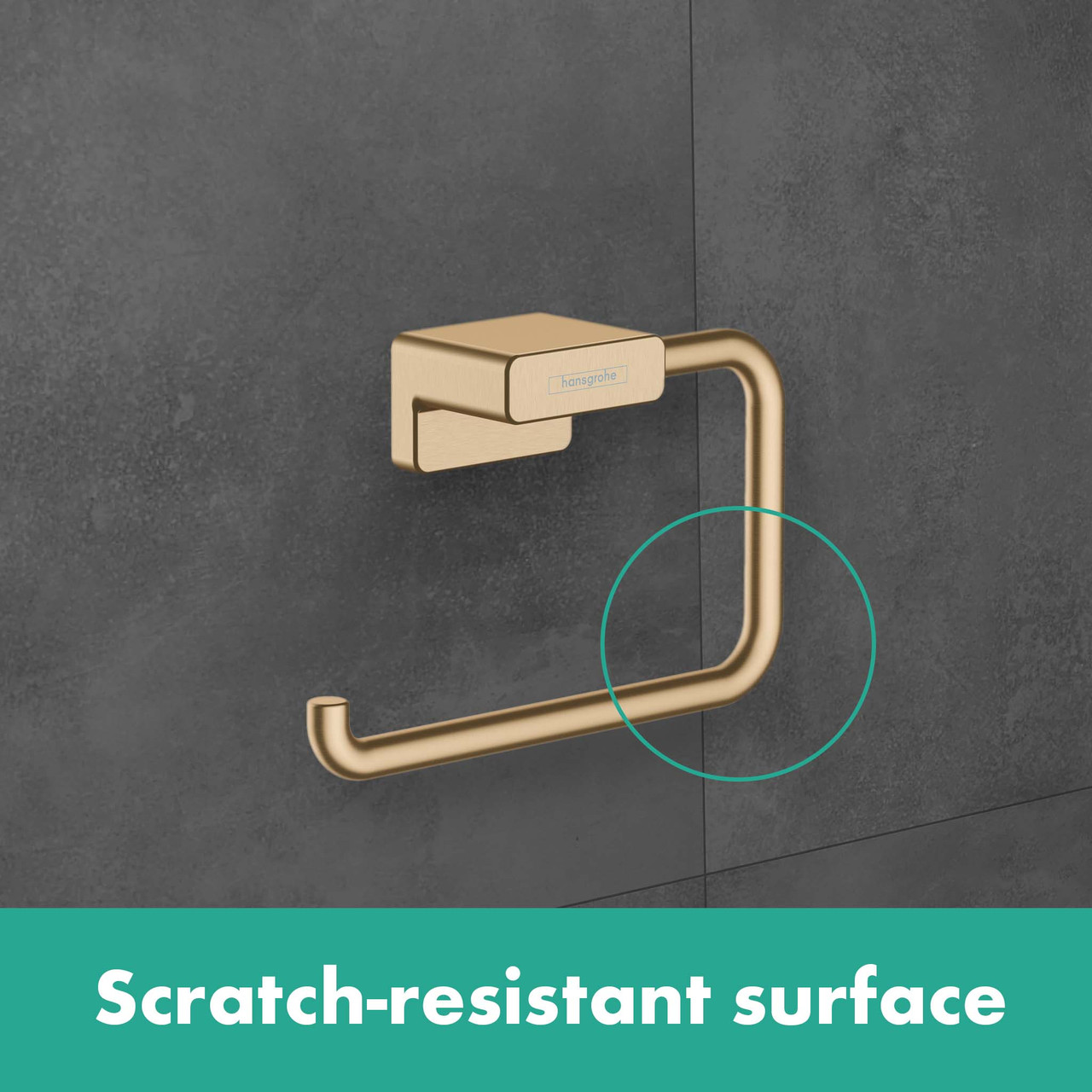 Hansgrohe 41771340 AddStoris Toilet Paper Holder without Cover in Brushed Black Chrome