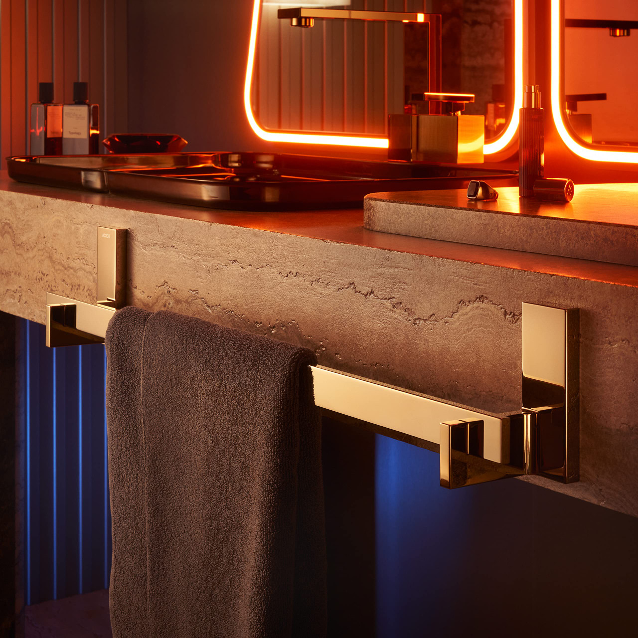 AXOR 42613000 Universal Rectangular Towel Bar, 12" in Chrome