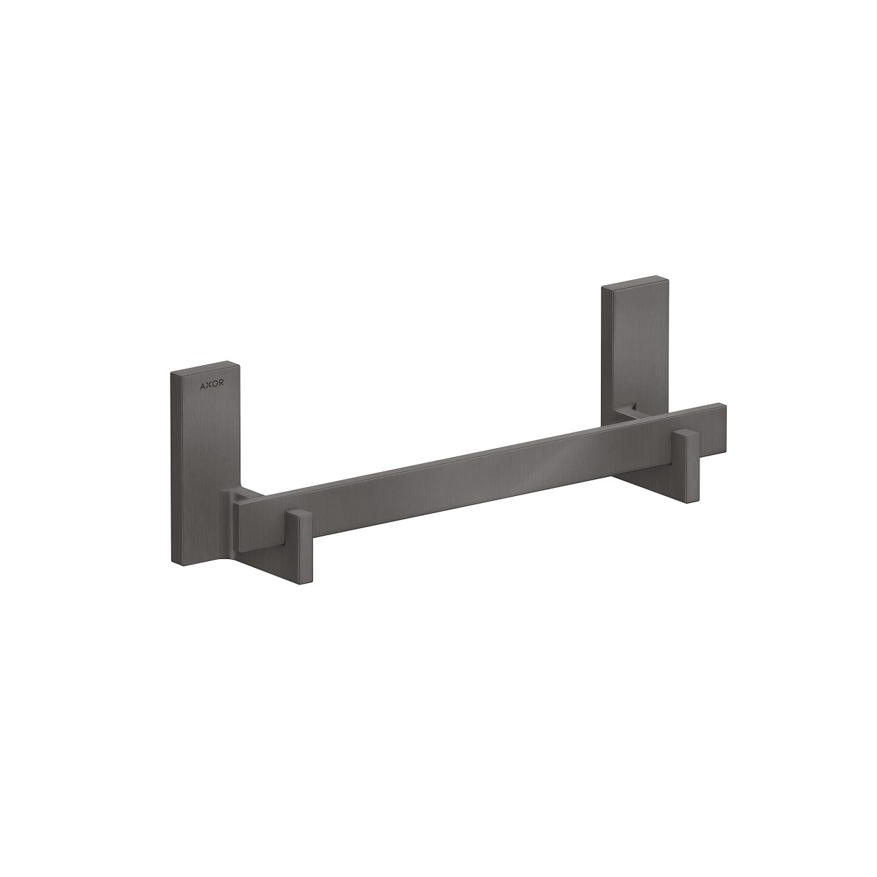 AXOR 42613340 Universal Rectangular Towel Bar, 12" in Brushed Black Chrome