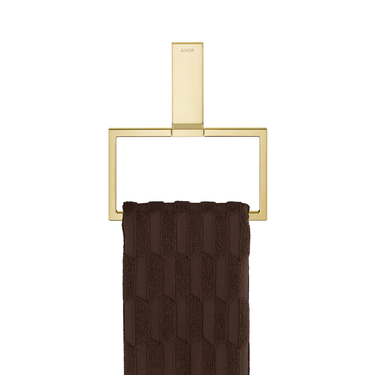 AXOR 42623990 Universal Rectangular Towel Ring in Polished Gold Optic