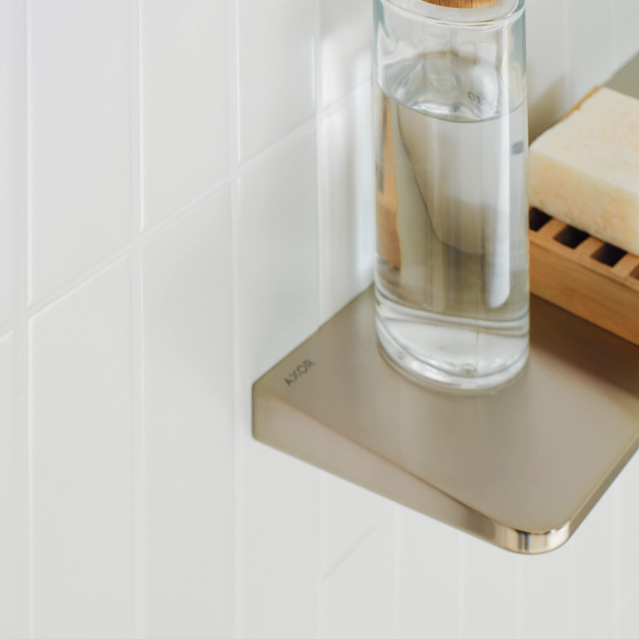 AXOR 42844340 Universal Circular Shelf, 16" in Brushed Black Chrome