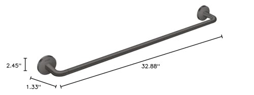 AXOR 42860340 Universal Circular Towel Bar, 24" in Brushed Black Chrome