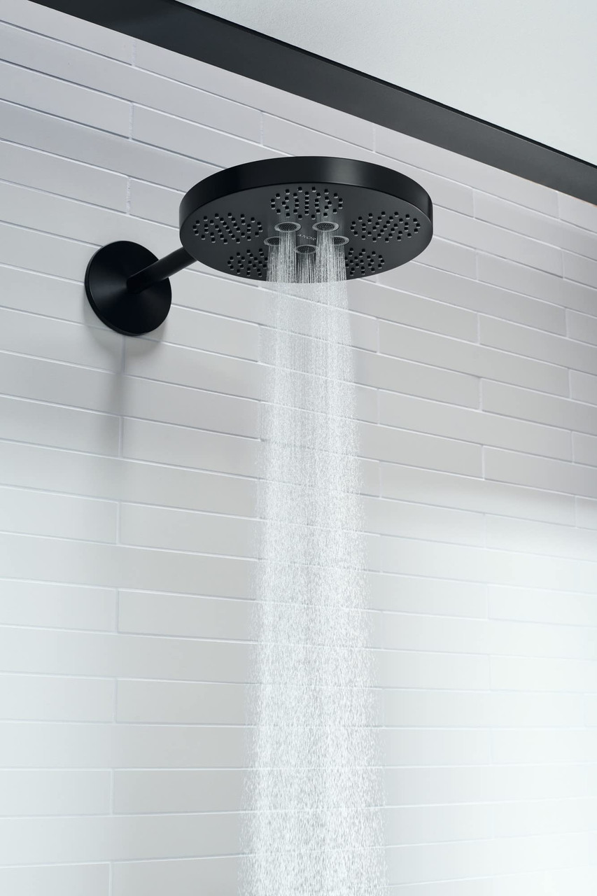 AXOR 48481671 ONE Shower Head 280 2-Jet with Shower Arm Trim, 2.5 GPM in Matte Black