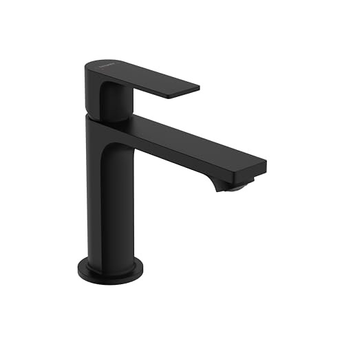 hansgrohe 72557671 Rebris E Single-Hole Faucet 110 with Pop-Up Drain, 1.2 GPM in Matte Black
