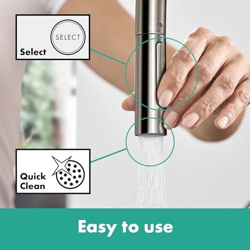 Hansgrohe 72800341 Talis N High Arc Kitchen Faucet, O-Style, 2-Spray Pull-Down, 1.75 GPM in Brushed Black Chrome