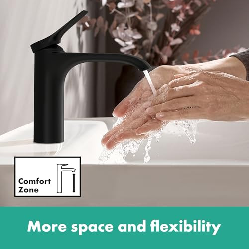 hansgrohe 75020671 Vivenis Single-hole Faucet 110 with Pop-Up Drain, 1.2 GPM in Matte Black