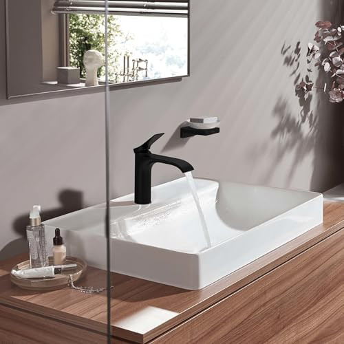 hansgrohe 75020671 Vivenis Single-hole Faucet 110 with Pop-Up Drain, 1.2 GPM in Matte Black