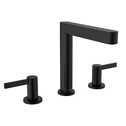 hansgrohe 76034671 Finoris Wide-spread Faucet 160 with Pop-up Drain, 1.2 GPM in Matte Black