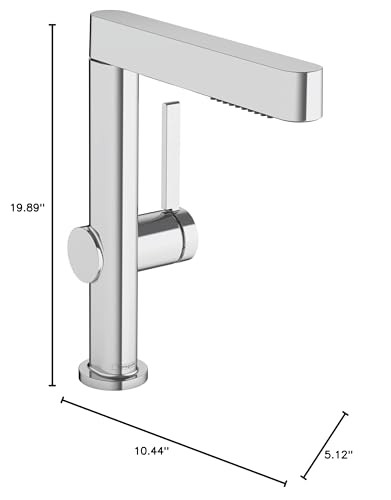 hansgrohe 76063001 Finoris Single-Hole Faucet 230 with 2-Spray Pull-Out, 1.2 GPM in Chrome