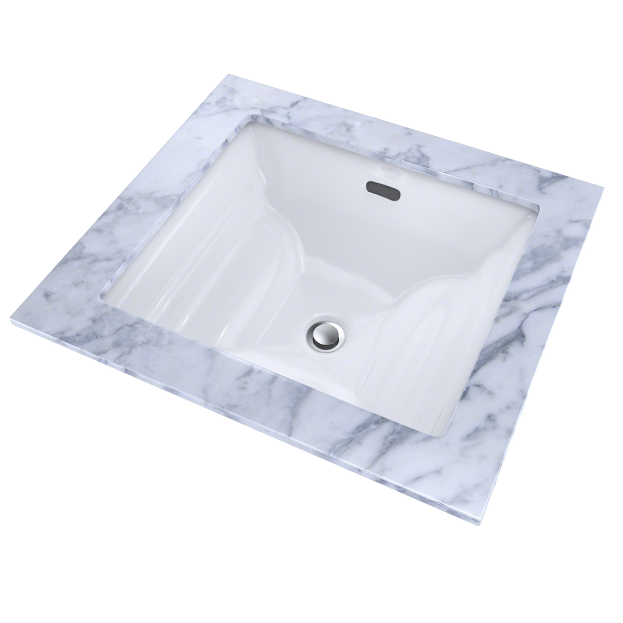 Toto Aimes Rectangular Undermount Bathroom Sink With CeFiONtect, Cotton White
