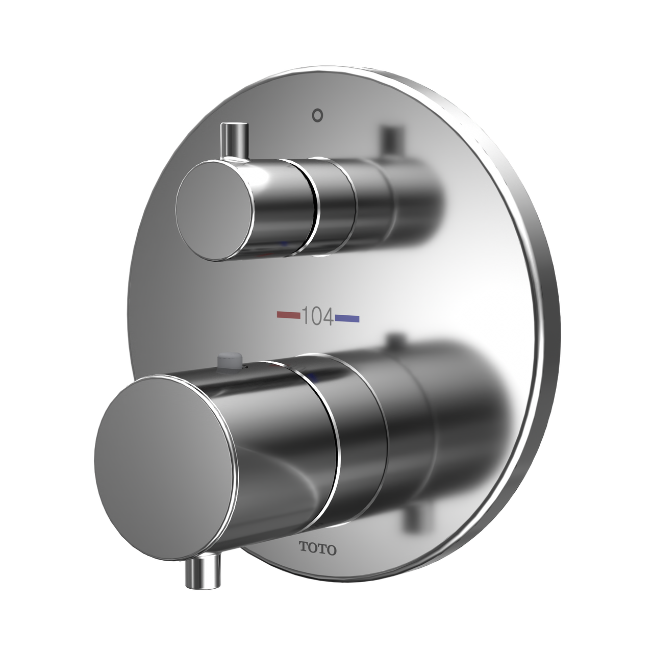 Toto Round Thermostatic Mixing Valve With Two-Way Diverter Shower Trim, Polished Chrome