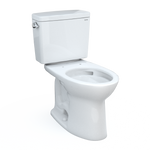 Toto Drake Two Piece Elongated Tornado Flush Universal Height Toilet with CEFIONTECT 1.6 GPF Less Seat in Cotton White