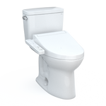 Toto Drake Washlet+ Two-Piece Elongated 1.6 GPF Tornado Flush Toilet With C2 Bidet Seat, Cotton White - MW7763074CSG#01