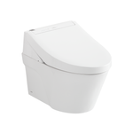 Toto Washlet+ AP Wall-Hung Elongated Toilet And Washlet C5 And Duofit In-Wall 0.9 And 1.28 GPF Dual-Flush Tank System, Matte Silver - CWT4263084CMFG#MS