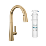 Bundle: Delta Monrovia Single Handle Pull-Down Kitchen Faucet in Lumicoat Champagne Bronze with Environmental Water Systems SS-2.5 Essential Max Flow Drinking Water System