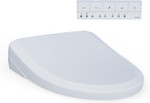 Toto S7 Elongated Auto Flush Ready Electronic Washlet+ Bidet Toilet Seat with EWATER+, Bowl and Wand Cleaning, and Classic Lid in Cotton White