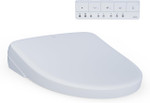 Toto S7A Elongated Auto Flush Ready Electronic Washlet+ Bidet Toilet Seat with EWATER+, Bowl and Wand Cleaning, and Auto Open and Close Contemporary Lid in Cotton White