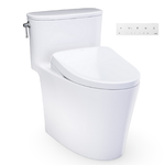 TOTO Aurora One Piece Skirted & Elongated Toilet 1.28 GPF with S7A Bidet Seat & Autoflush - Cotton