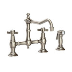 Newport Brass 945-1/15A Kitchen Bridge Faucet w/ Side Spray Antique Nickel