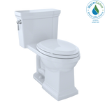 TOTO MS814224CEFG#01 Promenade II One-Piece Elongated 1.28 GPF Universal Height Toilet with CeFiONtect: Cotton White