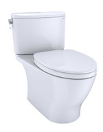 Toto Nexus Two Piece Elongated Auto Flush Washlet+ Ready Universal Height Toilet with CEFIONTECT 1.28 GPF with SS124 SoftClose Seat in Cotton White