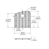 Elkay Dayton Stainless Steel 16-3/4" x 17-1/4" x 1" Bottom Grid