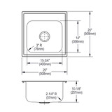 Elkay Dayton Stainless Steel 20" x 20" x 10-1/8", 0-Hole Single Bowl Drop-in Laundry Sink