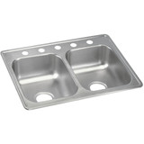 Elkay Dayton Stainless Steel 25" x 19" x 6-5/16" 5-Hole Equal Double Bowl Drop-in Sink