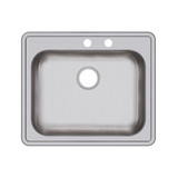 Elkay Dayton Stainless Steel 25" x 21-1/4" x 5-3/8" MR2-Hole Single Bowl Drop-in Sink