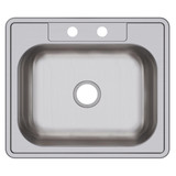 Elkay Dayton Stainless Steel 25" x 21-1/4" x 6-9/16" 2-Hole Single Bowl Drop-in Sink